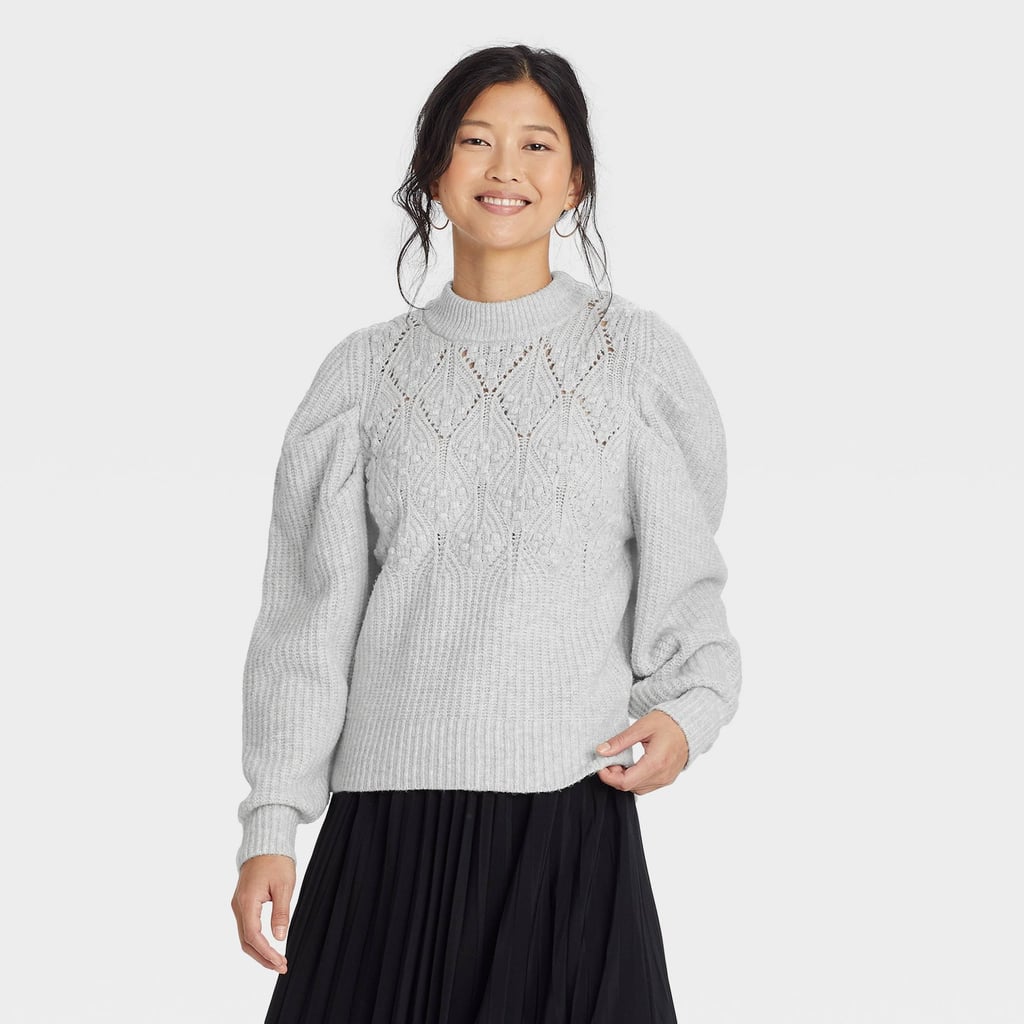 An Everyday Piece: A New Day Puff Sleeve Crewneck Pullover Sweater