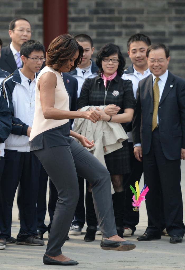 The first lady jumped into the festivities in Xi'an.