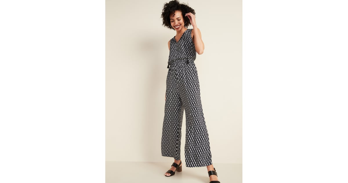Old Navy Sleeveless Tie Neck Wide Leg Jumpsuit I D Wear Jumpsuits Every Day If I Could And Right Now Old Navy Has Some Of My Favorites Popsugar Fashion Photo 6