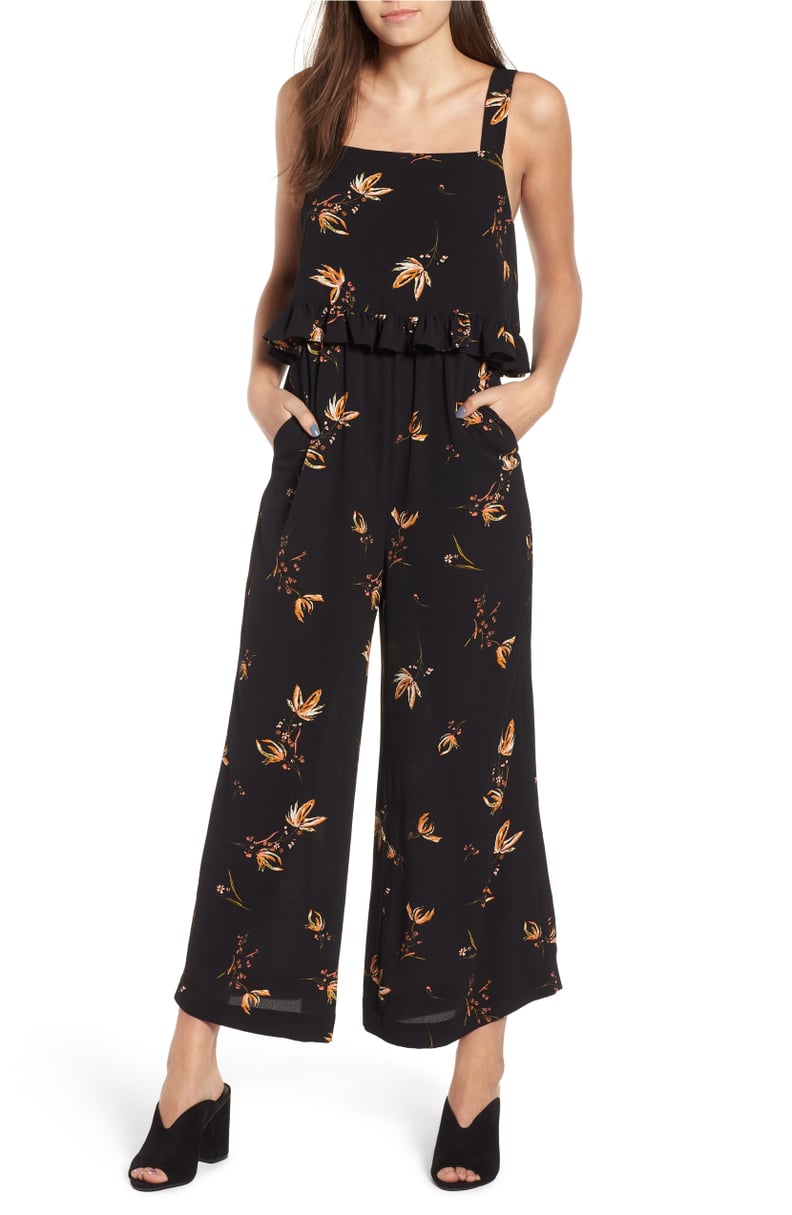 BP. Ruffled Floral Print Jumpsuit