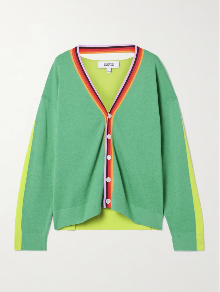 Christopher John Rogers Color-Block Cutout Cardigan