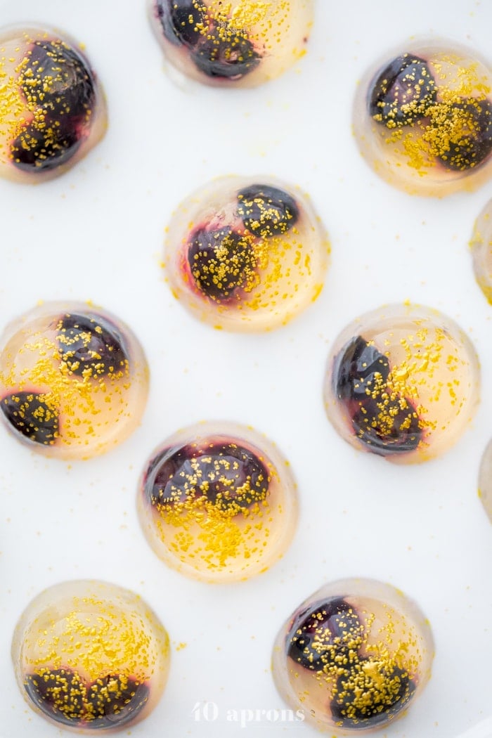 Champagne Jell-O Shots With Blueberries