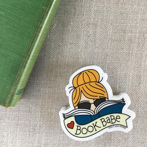 Book Babe Blonde Vinyl Sticker