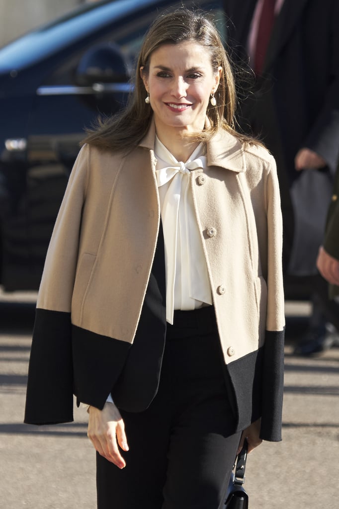 Queen Letizia's Colorblock Coat January 2017