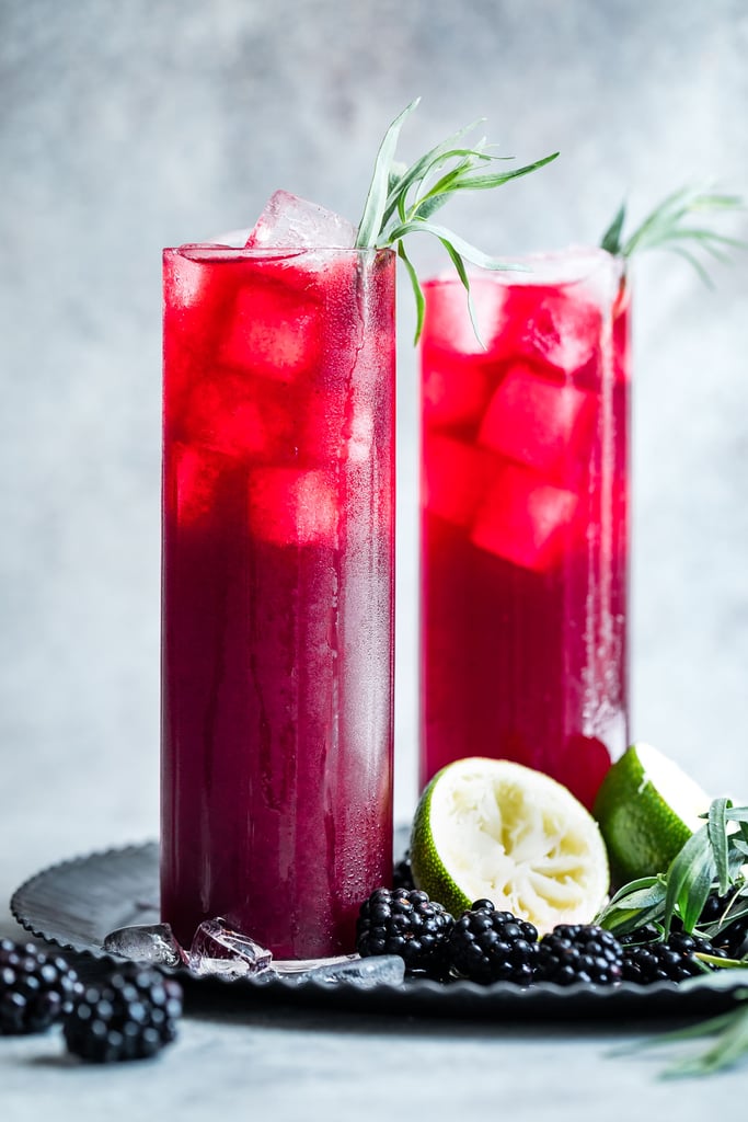 Blackberry Hibiscus Spritzer With Tarragon