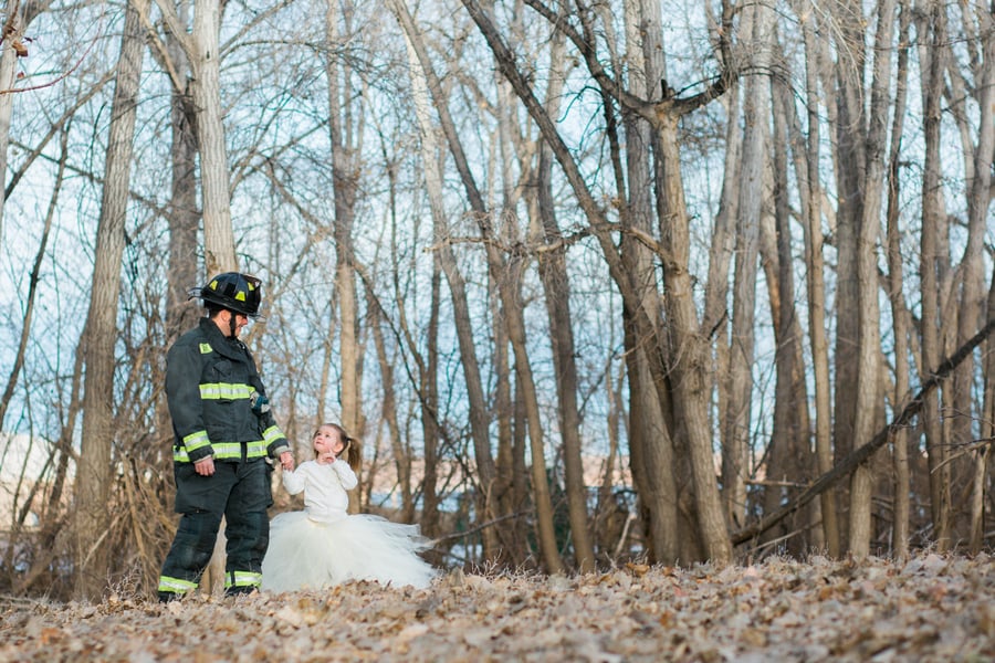 Father and Daughter Firefighter Photo Shoot