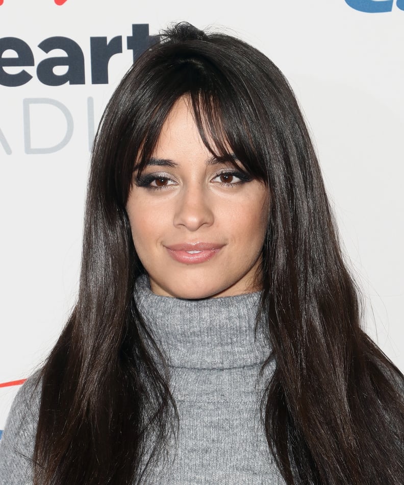 Celebrities With Bangs: Camila Cabello With Long Curtain Bangs