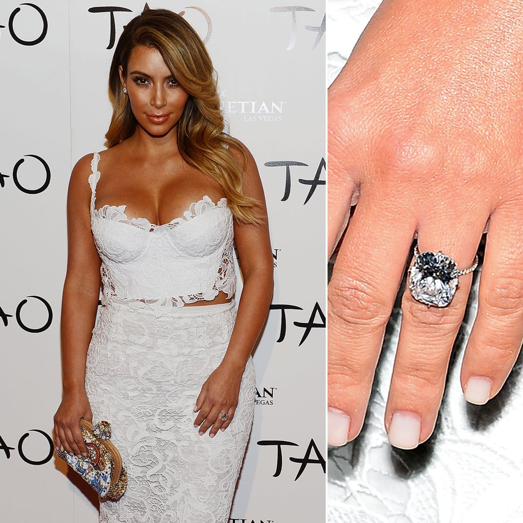 Kim Kardashian. when he proposed with a gorgeous 15-carat diamond ring that...