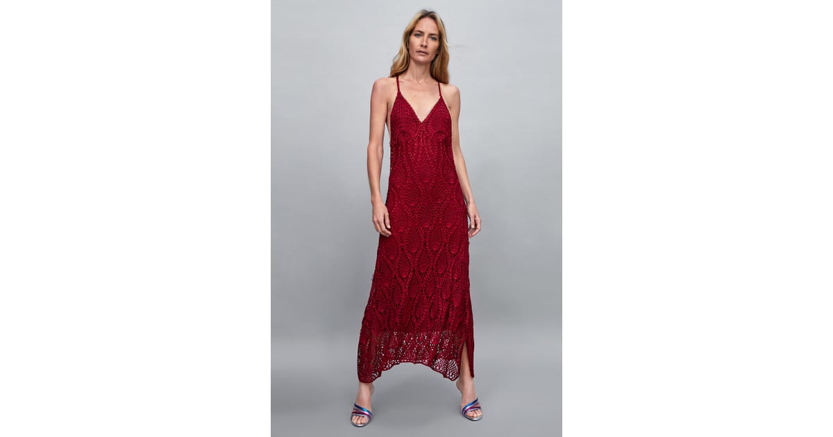 Zara Limited Edition Crocheted Maxi Dress Fall Wedding Guest Dresses