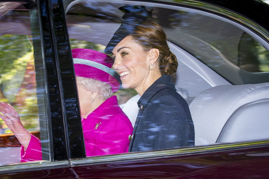 Kate Middleton Wears Navy Coat For Church