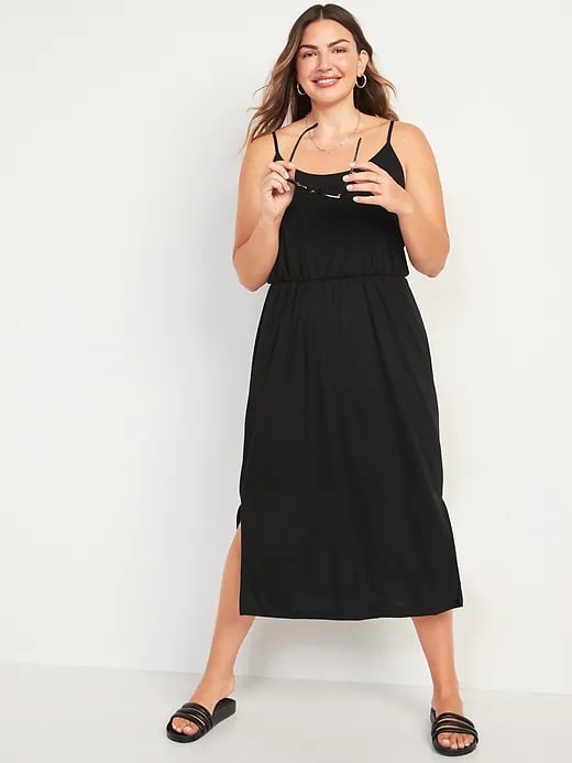 Old Navy Sleeveless Waist-Defined Slub-Knit Midi Dress