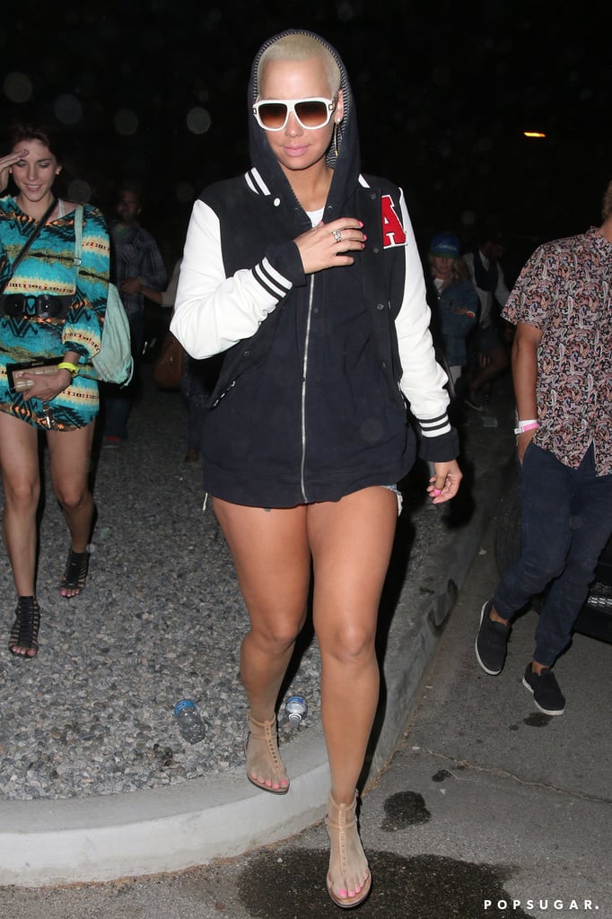 Amber Rose showed off her legs.