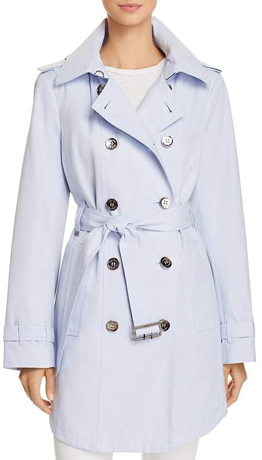 Belichamen tuin lila Calvin Klein Hooded Trench Coat | Melania Trump Whipped Out Her Pastel Trench  Coat For the Easter Egg Roll | POPSUGAR Fashion Photo 16