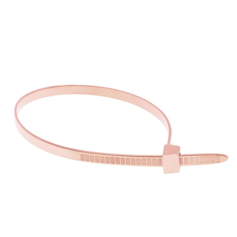 Could this be the new Cartier nail cuff? Maybe not, but that doesn't mean I'm still not going to get a kick out of all the comments this rhodium zip-tie bracelet ($165) will elicit.
— KS