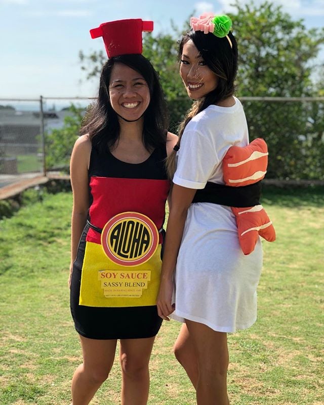Sushi and Soy Sauce DIY Halloween Costumes For Best Friends