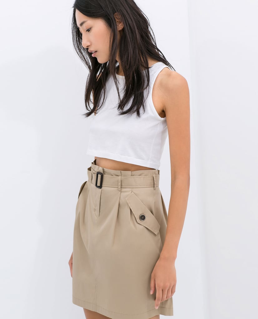 Zara Poplin Skirt With Belt ($60)