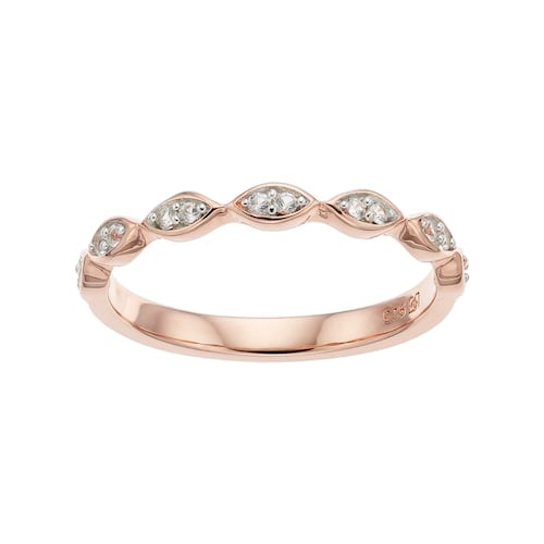 14k Rose Gold Over Silver Lab-Created White Sapphire Marquise Ring