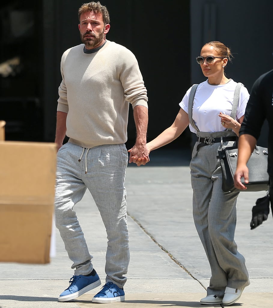 J Lo Wears Gray Brunello Cucinelli Overalls With Chanel Belt