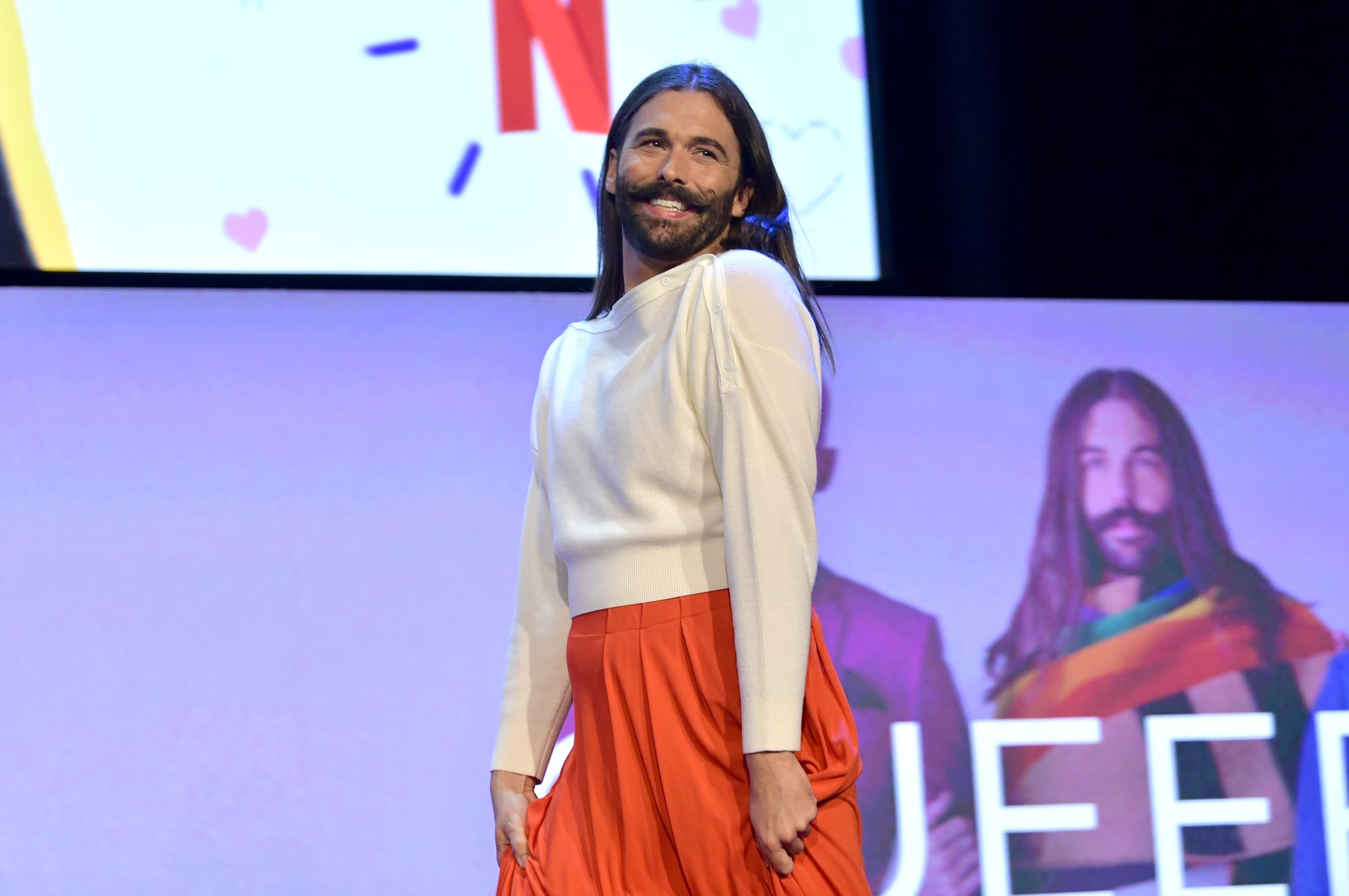 LOS ANGELES, CALIFORNIA - MAY 16: Jonathan Van Ness speaks onstage during the Netflix FYSEE 