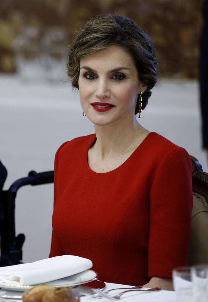 Queen Letizia attends a lunch in honor of Mexican writer Fernando del Paso.