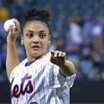 You’re Going to Flip When You See Laurie Hernandez's First Pitch at This NY Mets Game