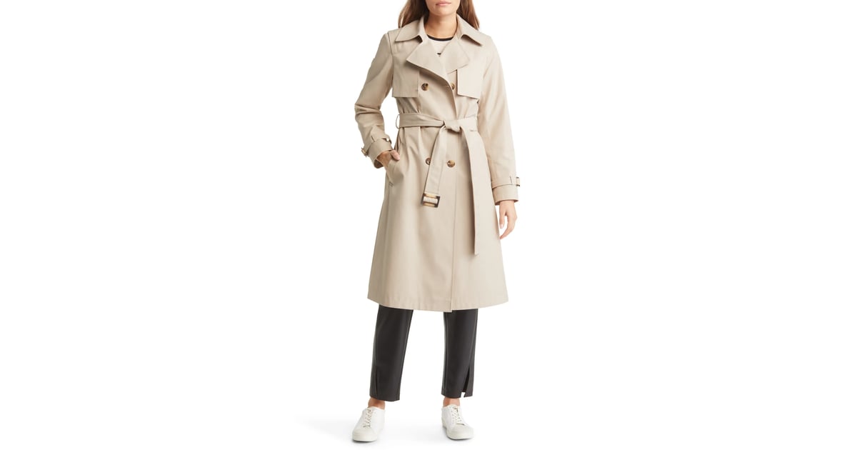 Fashion Deals Sam Edelman Tone on Tone Double Breasted Water