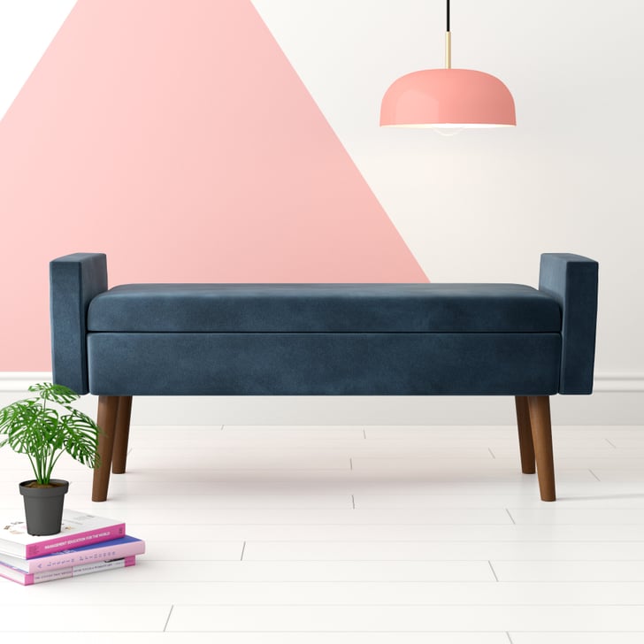 Mosier upholstered flip store top storage bench