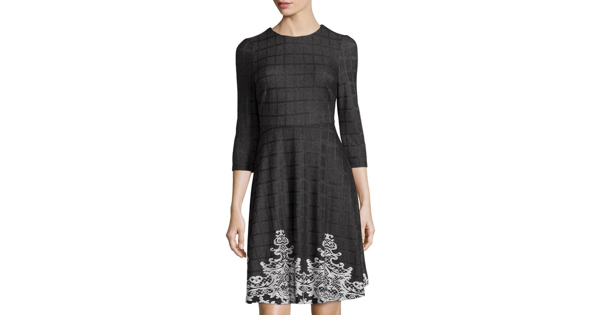 Label by 5twelve Three-Quarter-Sleeve Knit Jacquard Dress ($89) | Kate ...