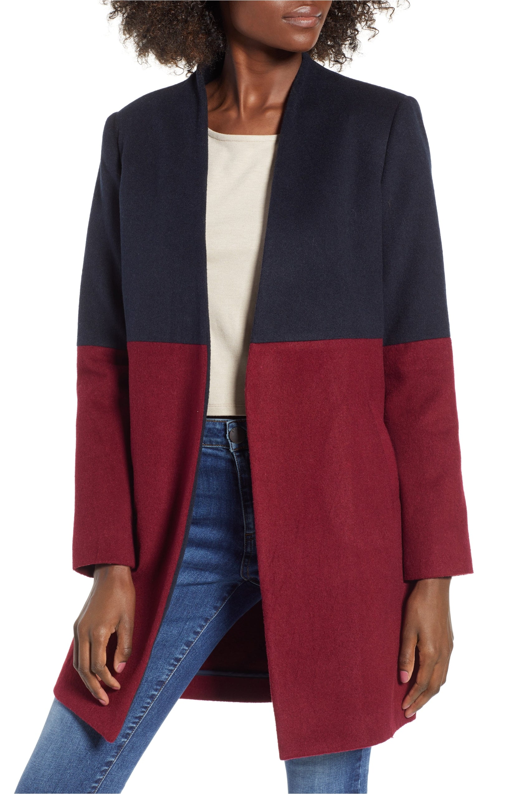 mural blazer midi coat