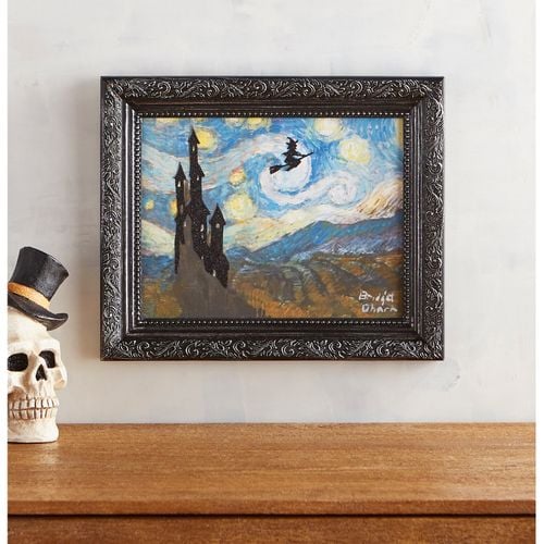 Witchy Ride Starry Night Framed Wall Art