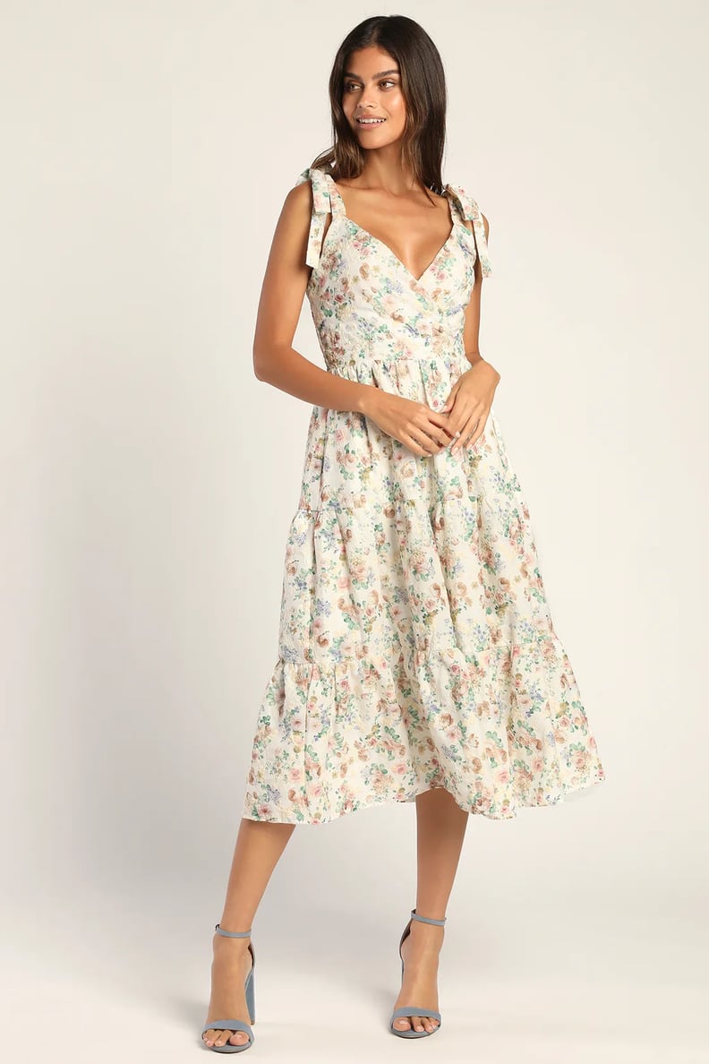 Best Floral Sundress: Lulus Botanical Bounty Embroidered Midi Dress