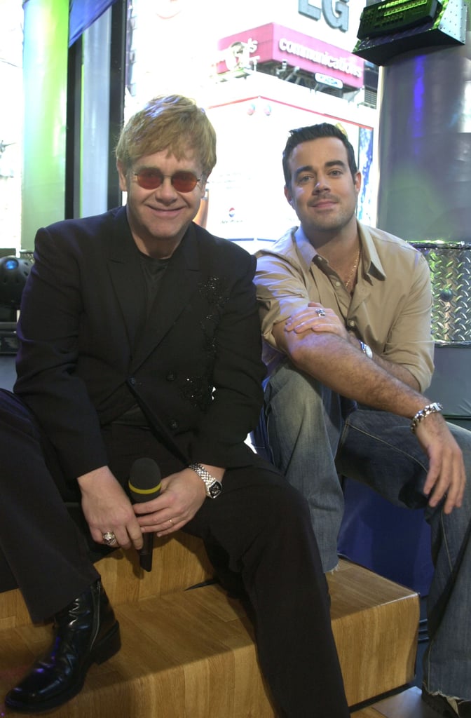 Elton John visited the show in 2001, chatting with Carson Daly at TRL's NYC studio.
