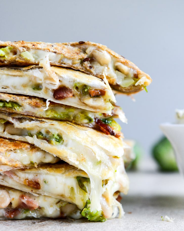 Brussels Sprouts, Bacon, and Bean Quesadillas