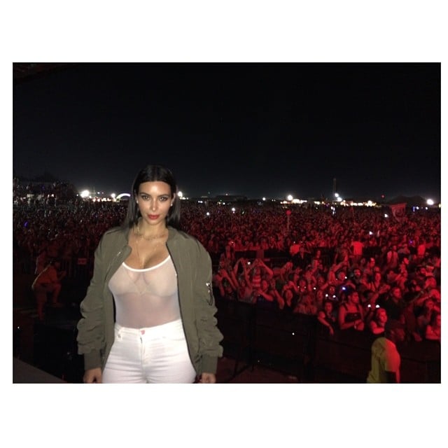 Kim Basically Went to Bonnaroo in a Bra