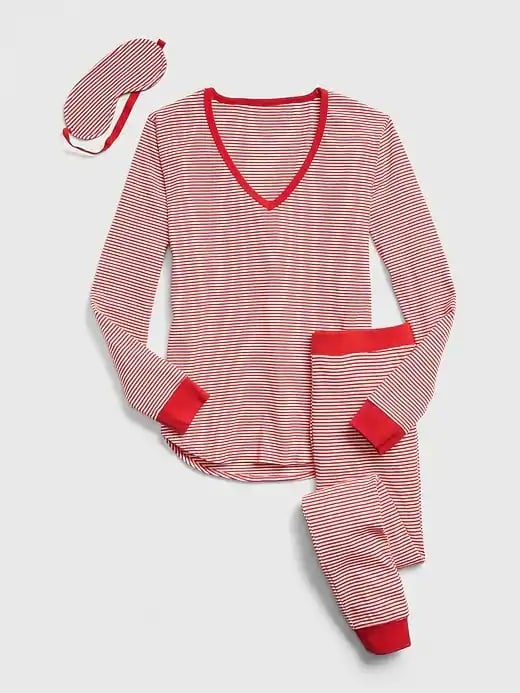 Ribbed PJ Set with Eye Mask