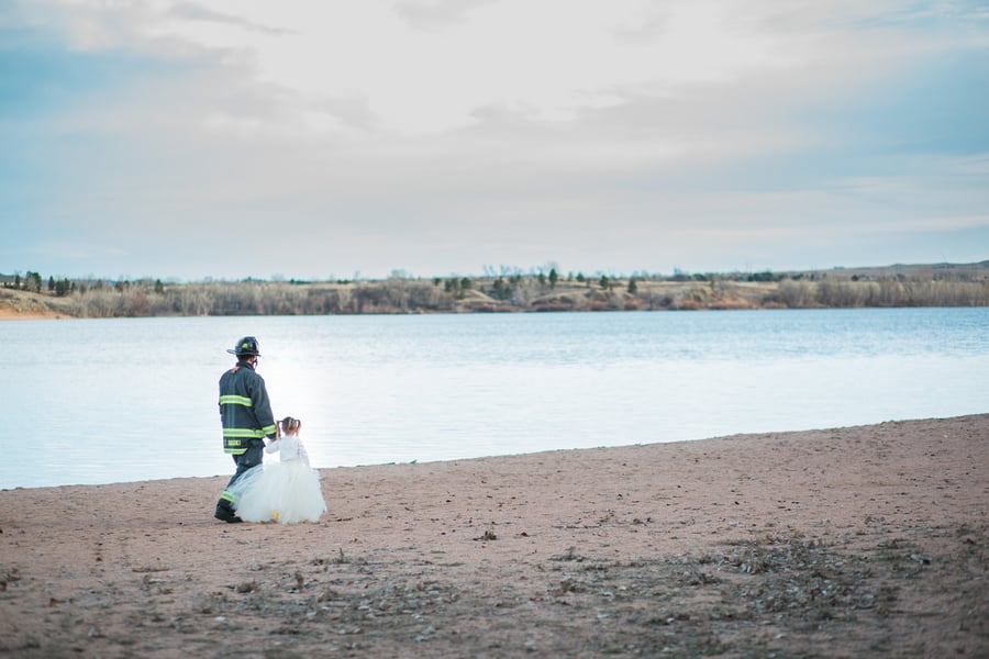 Father and Daughter Firefighter Photo Shoot