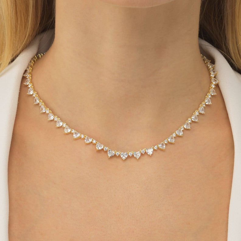 Adina's Jewels Heart Tennis Necklace