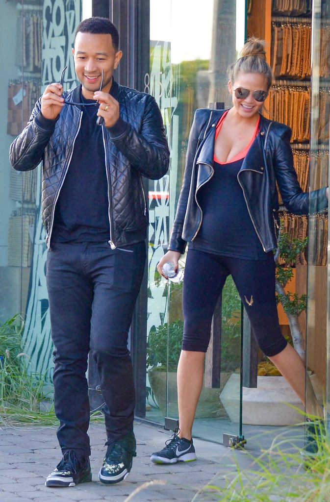 John Legend and Chrissy Teigen in LA December 2015
