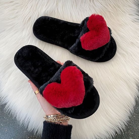 Amazon Heart-Shaped Fuzzy Slippers