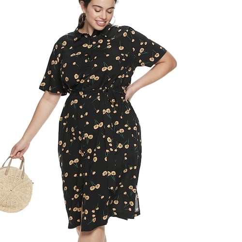 POPSUGAR Plus Size Printed Midi Dress