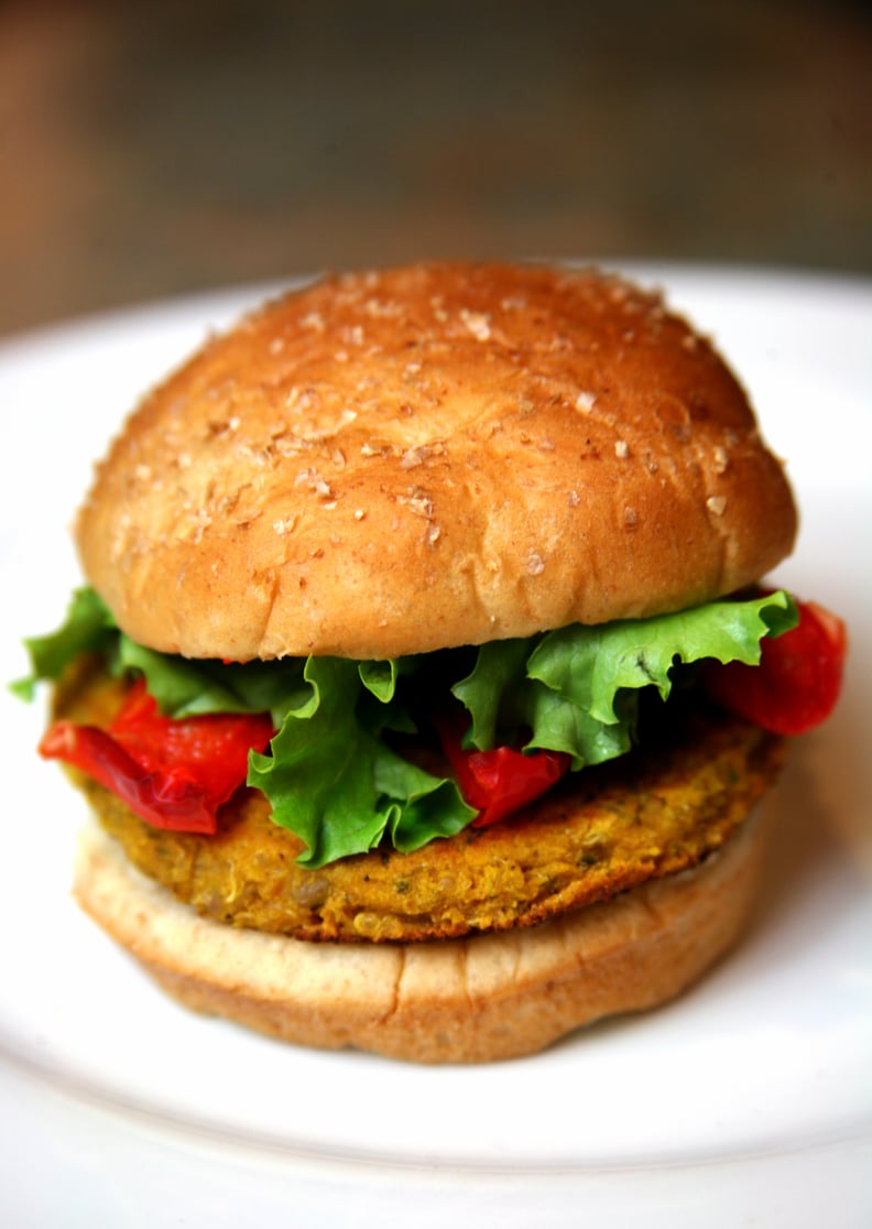 Veggie Burger and Steamed Kale