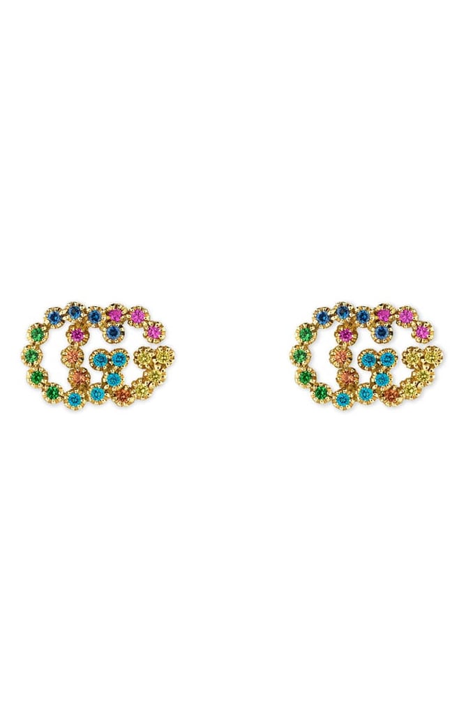 Gucci Double-G Multistone Stud Earrings