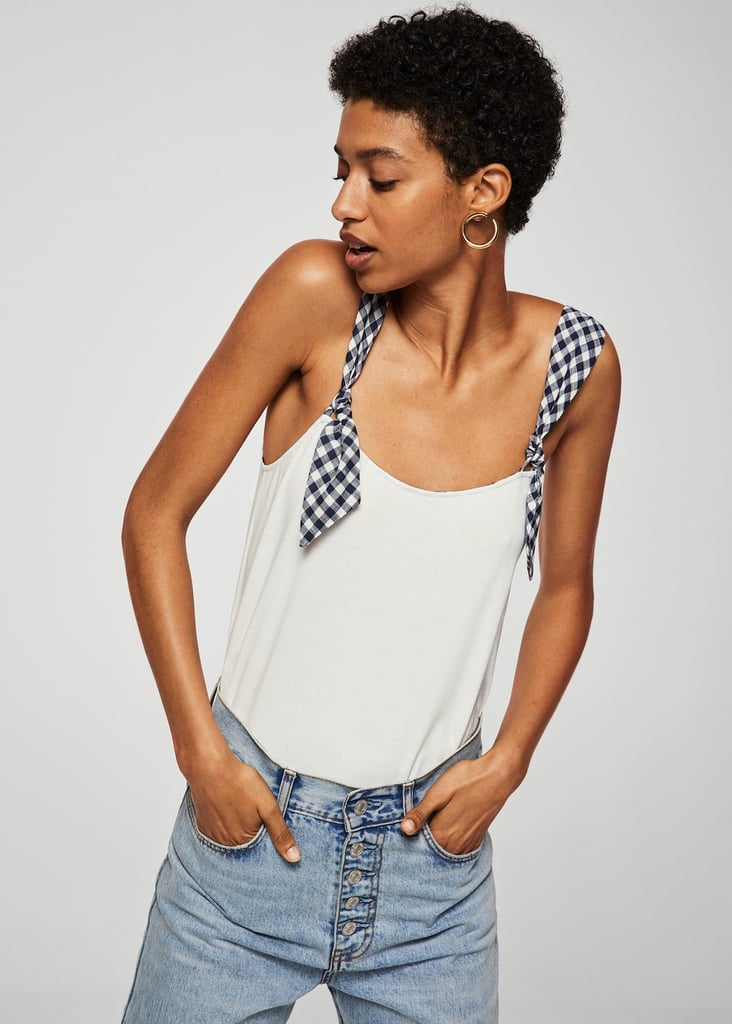 Gingham Strap Top