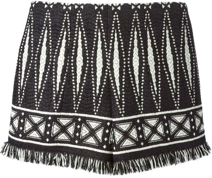 Tory Burch Fringed Jacquard Shorts