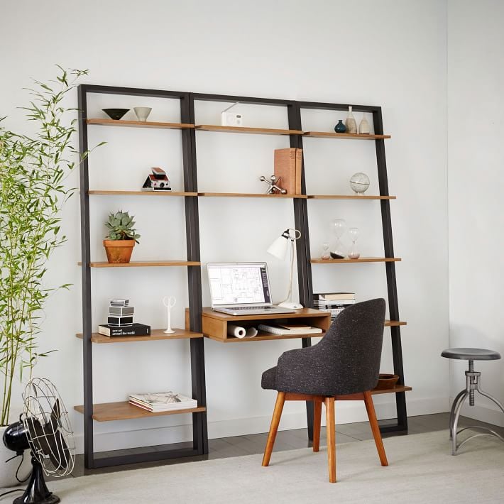 Ladder Shelf Desk And Wide Bookshelf Set The Best Small Space