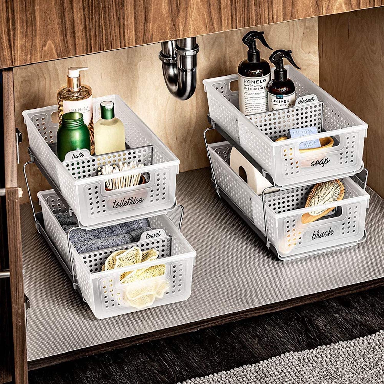 Ronlap Pack Under Sink Organizers And Storage, Tier Bathroom Organizer