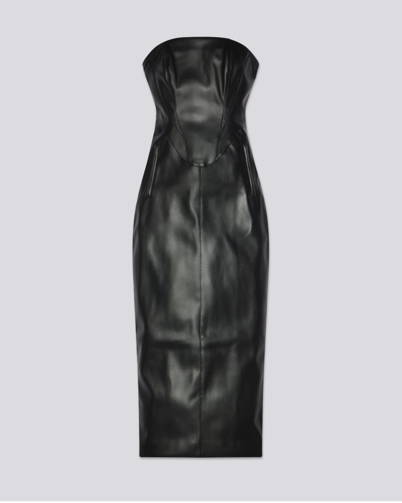 Khy Faux Leather Strapless Long Dress