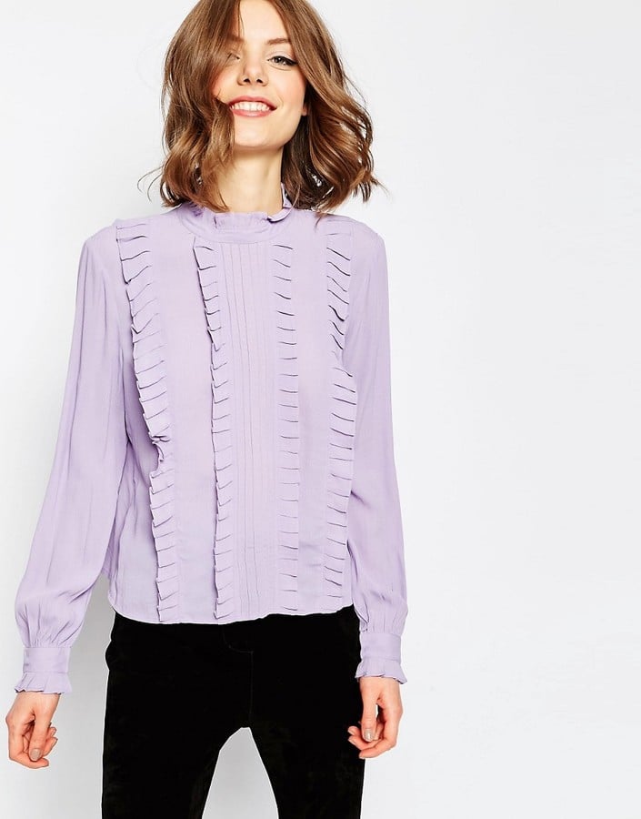 Asos Ruffle Detail Vintage Blouse With High Neck ($55)