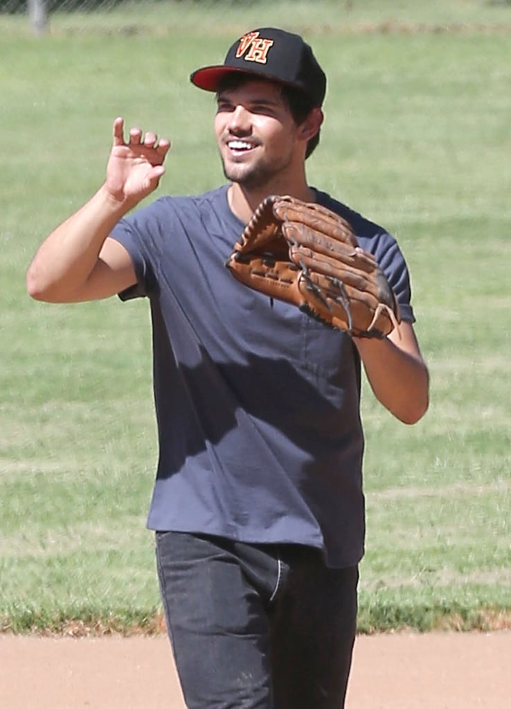 Taylor Lautner Playing Baseball 2014 | Pictures