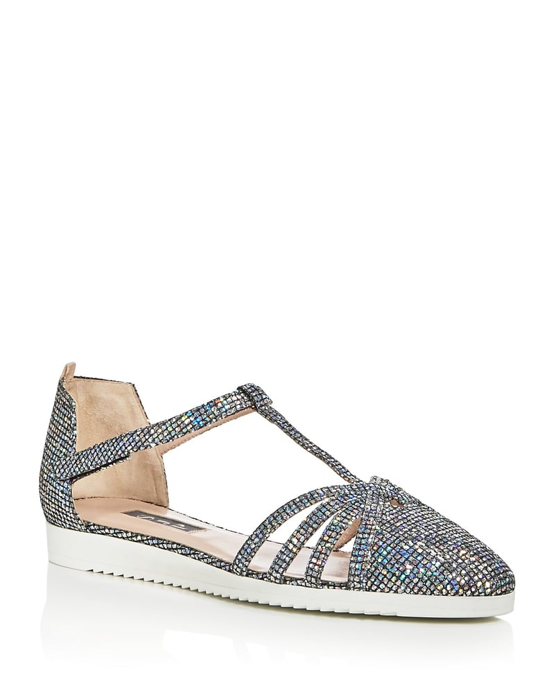 SJP by Sarah Jessica Parker Women's Meteor Glitter T-Strap Flats